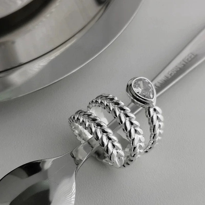 VENTFILLE 925 Sterling Silver Irregular Ring for Women Geometry Versatile Minimalism  Accessories Jewelry Gift Dropshipping