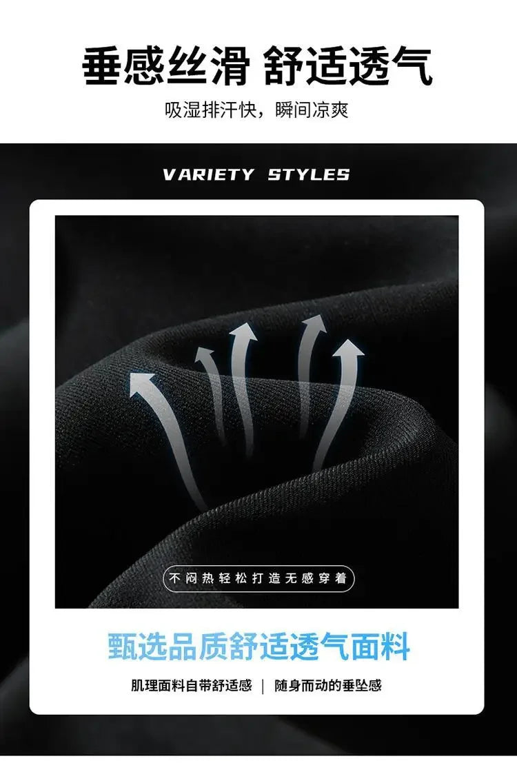 Summer Solid Color Fashion Straight Pants New Man High Street Casual Zipper Pockets Button Loose Korean Style All-match Trousers