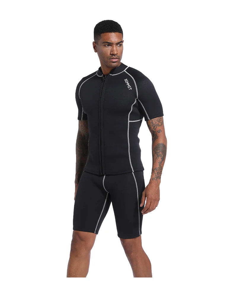 1.5MM/3MM CRSC Neoprene wetsuit Men Split Short Sleeve Shorts Diving Surfing Suit Women's Sun Protection Warm Swimming Suit