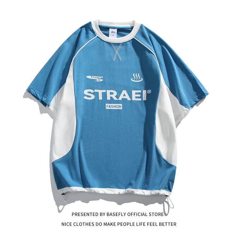 Summer F1 Racing Letter Print men oversize Tshirt Unisex Women Boyfriend Style Tees Streetwear Hip Hop Casual College Couple