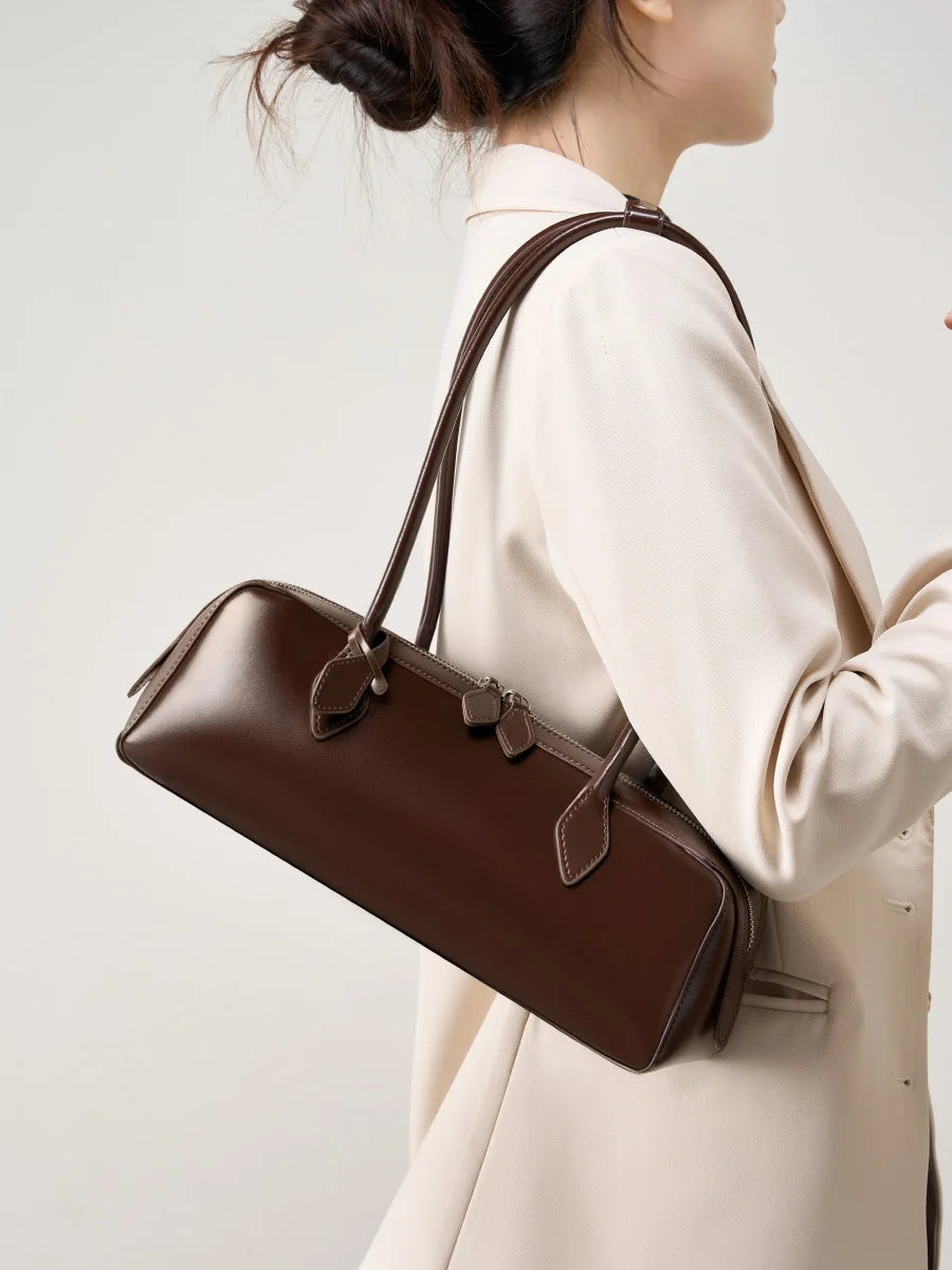 YANATARI genuine leather bag woman 2025 korean luxury bag vintage long shoulder bag Handbags ladies underarm Bag Shopping bag