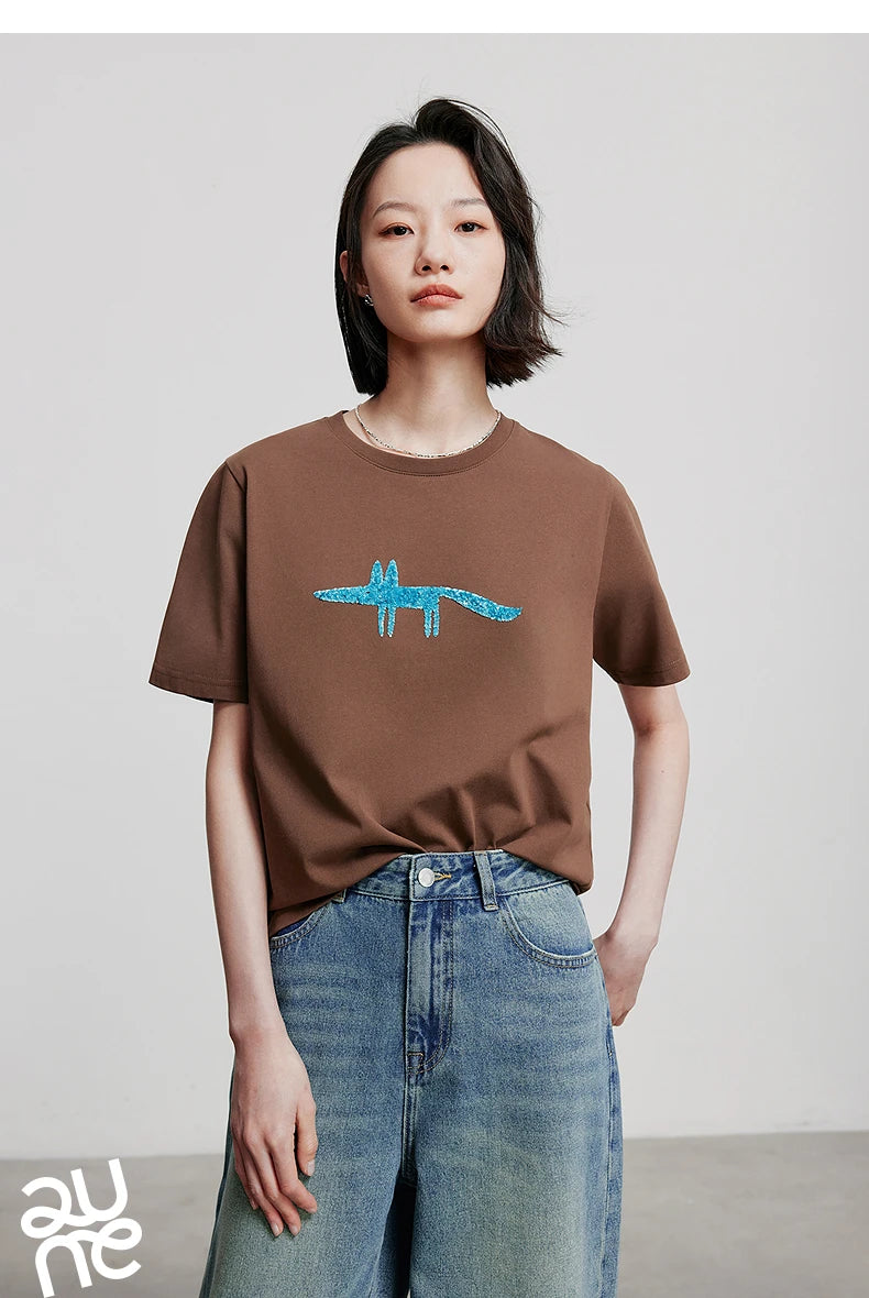 TOYOUTH Women Short Sleeve T shirt 2025 Spring New Tops 8521035