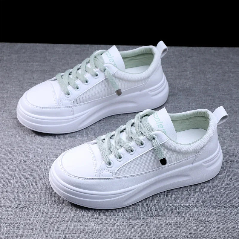 2025 Fashion Mesh Casual Shoes Flats Women Lace Up Dames Sneakers Platform Round Toe Zapatillas Casual Mujer for Summer Spring