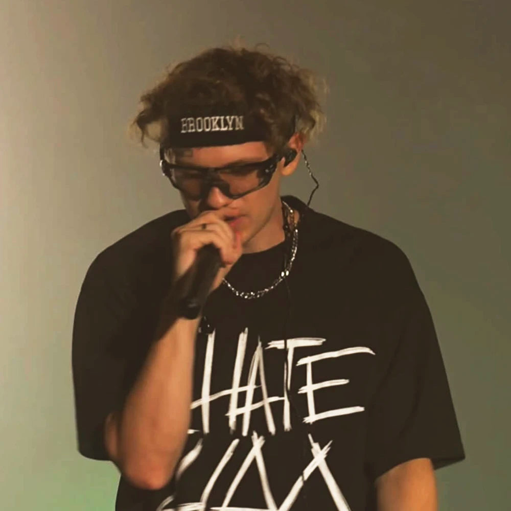 Hip Hop Streetwear Oversized Men Clothing Short Sleeve I Hate Lida Graphic Print Y2k Tops Tee Harajuku Goth Korean Tshirt Cotton