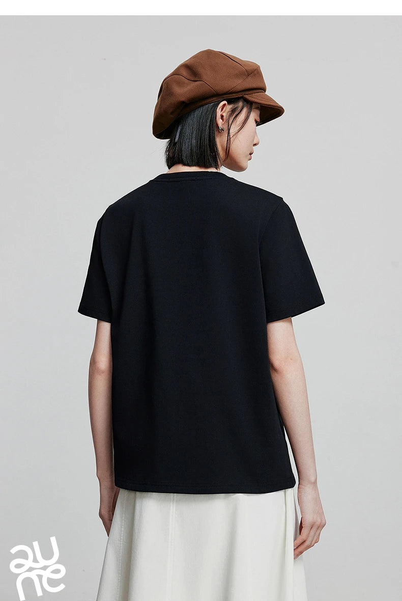 TOYOUTH Women Short Sleeve T shirt 2025 Spring New Tops 8521035