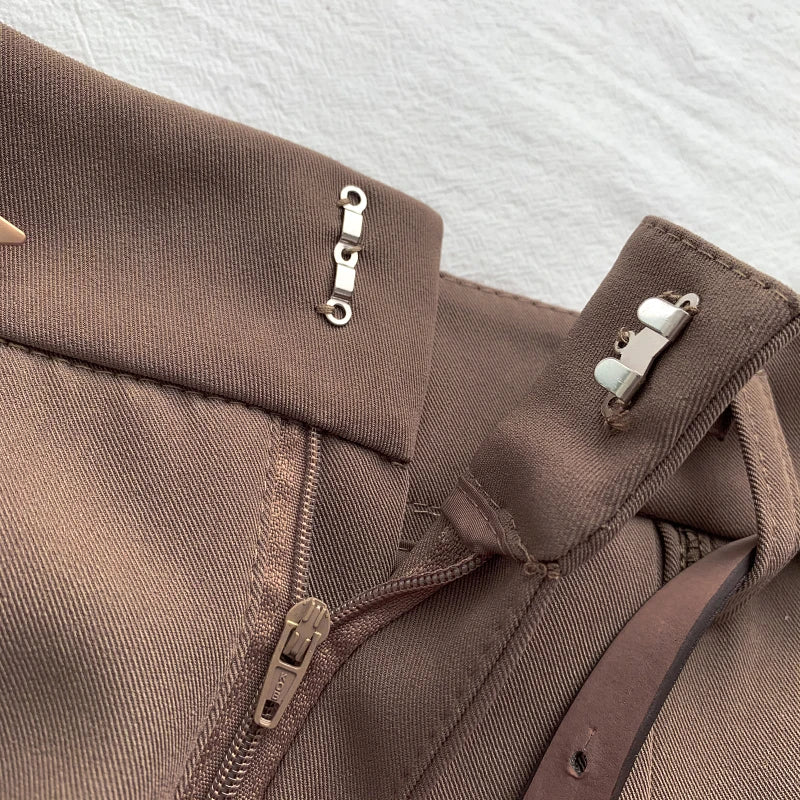 ITOOLIN Casual Women's Shorts A-line High Waist Short Chic Office Lady Shorts With Belted Vintage Female Trousers Spring Summer