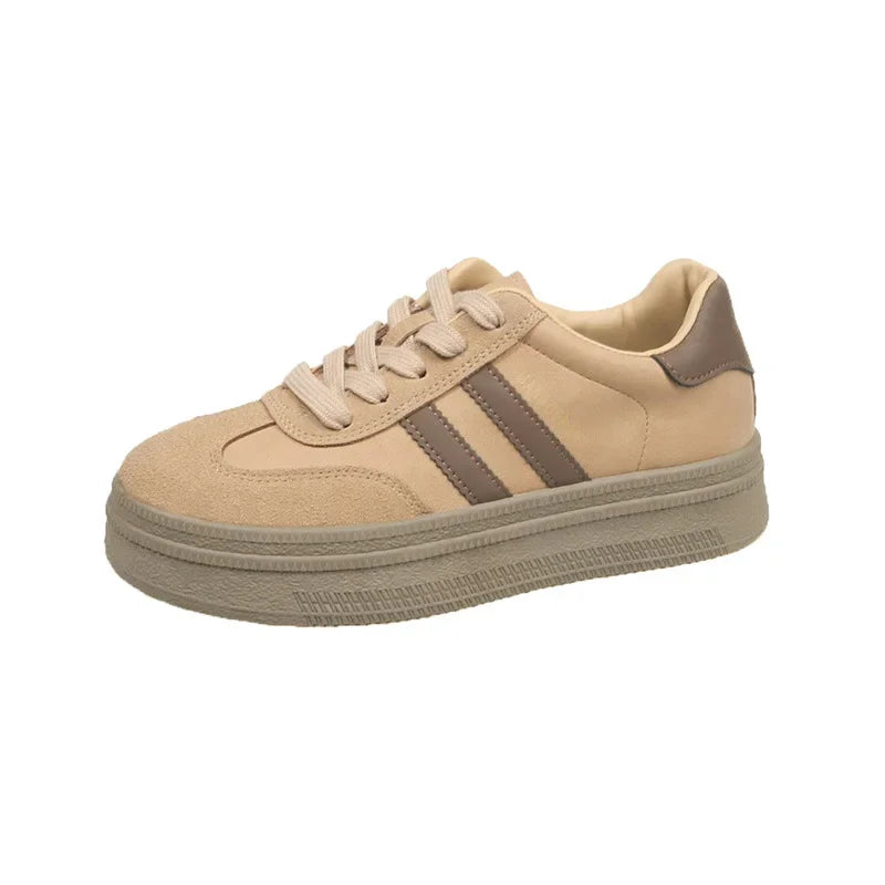 Women's Casual Sports Shoes Spring New Style Versatile Lightweight Lace-Up Mesh Thick Bottom Foot-Extending Dad Sneakers