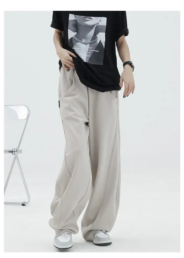Autumn New Style Light Tawny Women's Sports Pants Loose Sweatpants Banana Shape Hiphop Elastic Waist Wide Leg Trousers