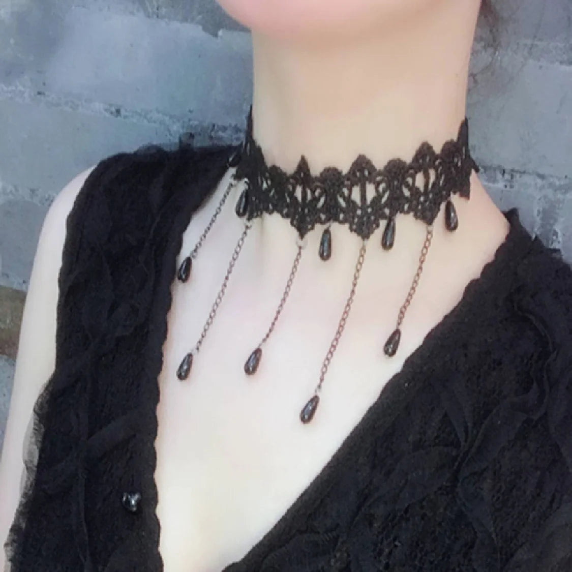 Girl Black Lace Choker Necklace For Women Trendy Neck Chain Collarbone Necklaces Punk Lolita Gothic jewelry For Girls Vintage