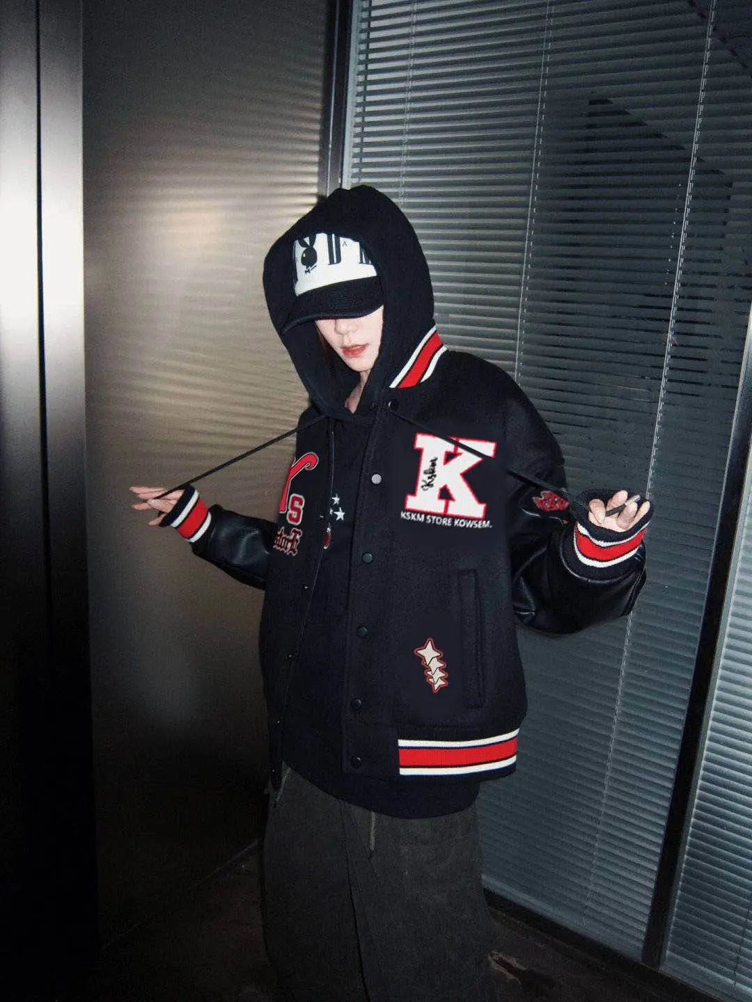 American high street embroidery baseball jacket Y2K retro autumn and winter stitching design men's and women's motorcycle jacket