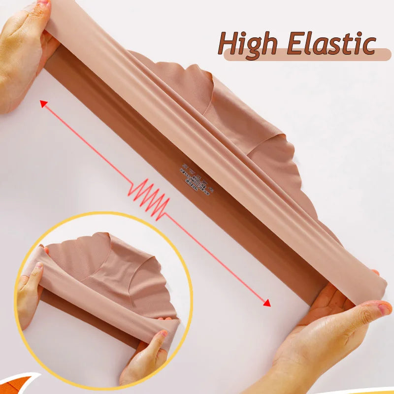 Ice Silk Seamless Panties 4PCS/Set Women's Briefs Solid Color Elastic Underwear Female Ultra Thin No Trace Wavy Side Panties
