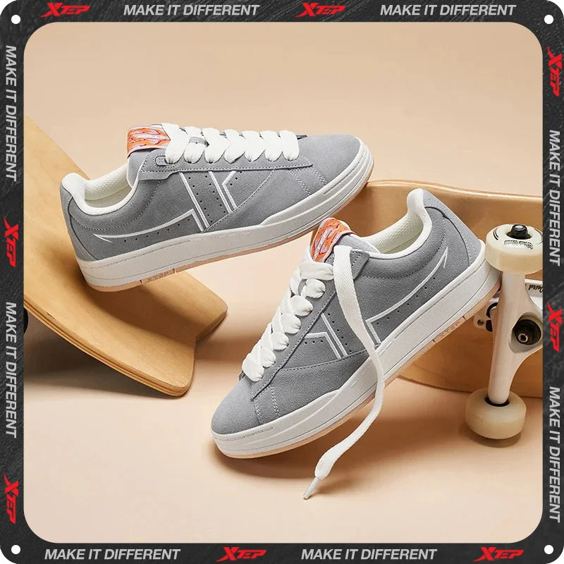 Xtep Men Skateboarding Shoes Non-Slip Casual White Couple Skate Sneakers Male Female Luxury Brand Shoes 881219319851