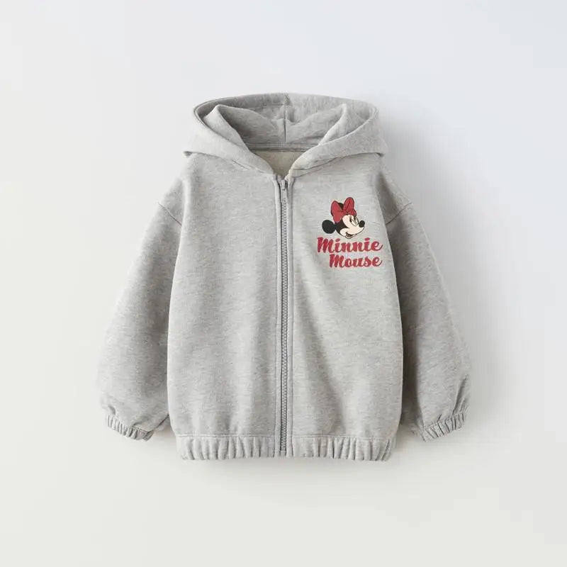 1-6 Age Boys Clothes Jacket Disney Cartoon Fashion Loose Hooded Outerwear Children Clothing Long Sleeved Kids Girl Boy Jackets
