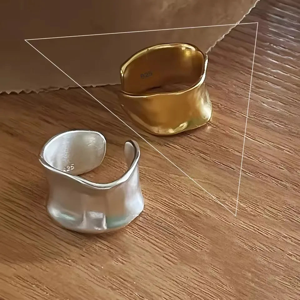 VENTFILLE 925 Sterling Silver Irregular Ring for Women Geometry Versatile Minimalism  Accessories Jewelry Gift Dropshipping