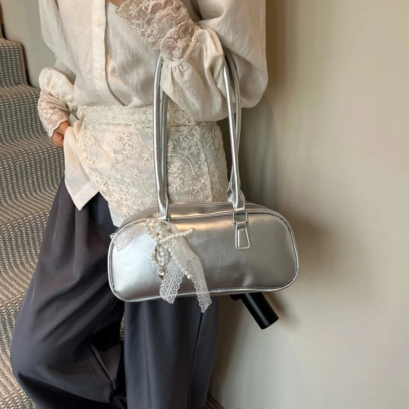 Silver Ballet Sle Large Capaci Women's Handbag Pillow Bag Versatile Underarm Bag Single oulder Bag for Young Women