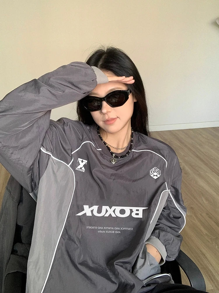 Loose Fit Hoodie Sweatirt ex Outdoor Casual Sle Color Blo Pleated Design Comfortable Breathable Youth Faion