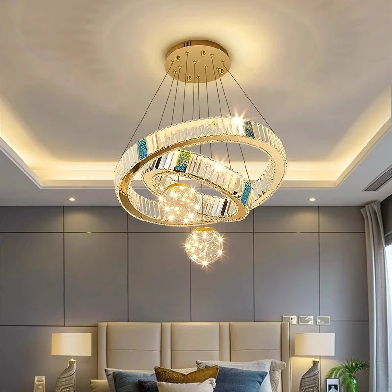 home decorationPendant lights, luxury crystal living room chandelier, bedroom Pendant lamp, ceiling light, indoor lighting