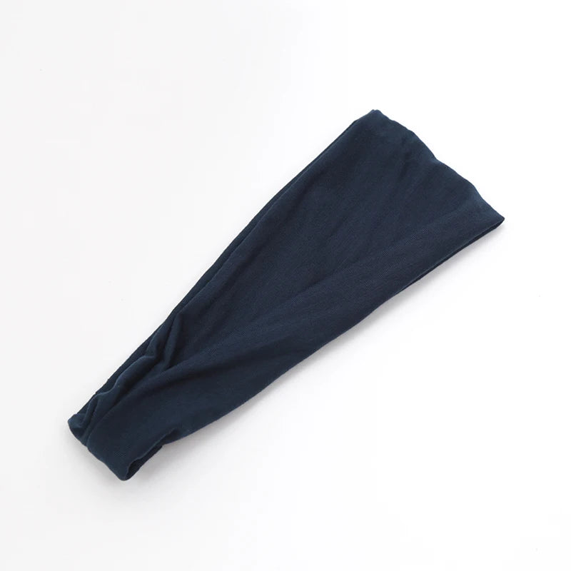 New Women Solid Color Elastic Hair Bands Yoga Headband Fashion Turban Makeup Hair Hoop Vintag Knotted Headwrap Hair Accessories