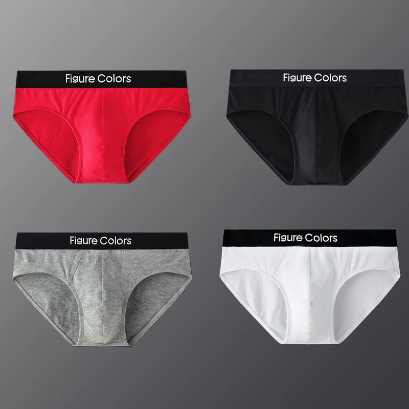 4pcs Men's Briefs Underwear Sexy Antibacterial Men's Panties Underpants Male U Convex boxer briefs for Man Absorbent Elastic