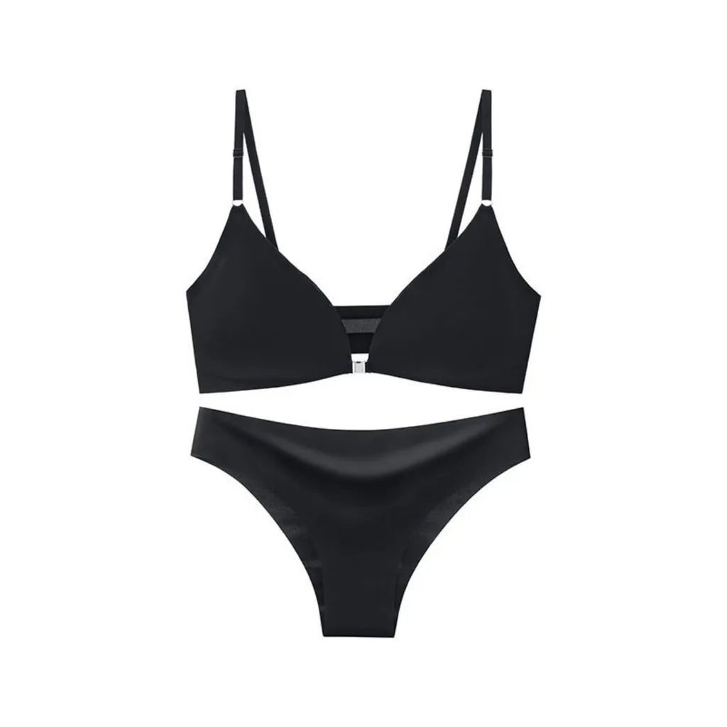 ZXYOUPING Ice Silk Seamless Bra and panty set, Beautiful Back Push-up Bra,Comfortable No Steel Rims Adjustable Plus Size Wireles