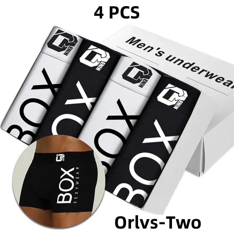 4Pcs Man Underpants Boxershorts Cotton Men Boxers Male Breathable Underwear Men's Panties Soft Boxer Orlvs-Two OR212