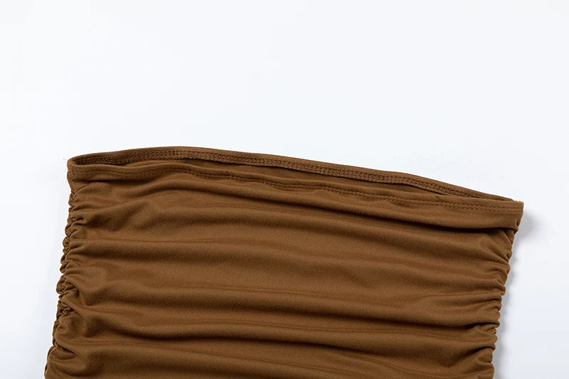 2024 Spring/Summer European and American Fashion Trend Women's New One Shoulder Bra Wrap Hip Slim Fit Irregular Dress