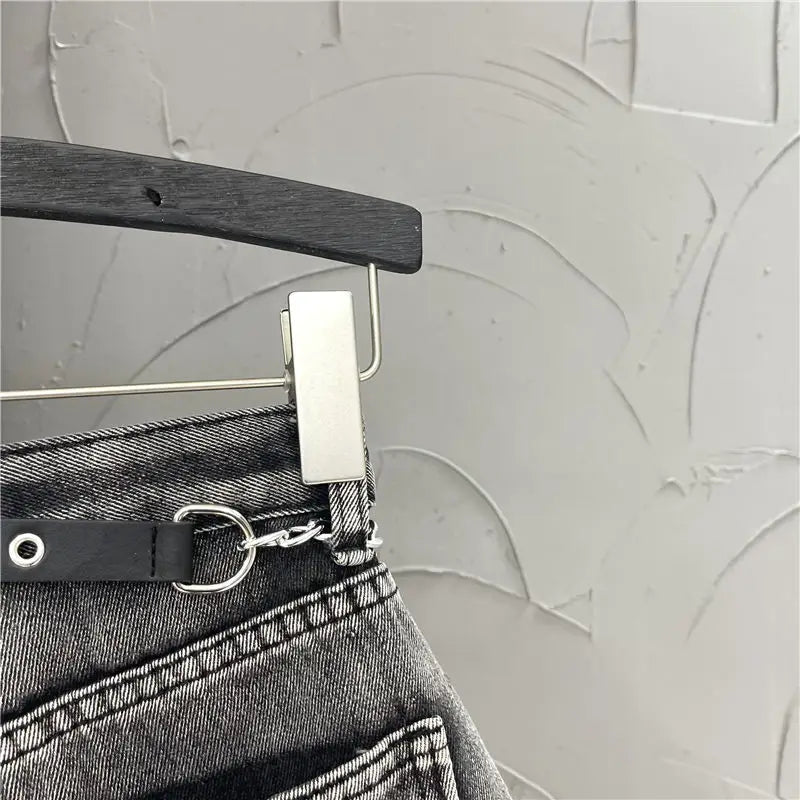 female fashion casual summer cool women denim booty Shorts high waists fur-lined leg-openings sexy short Jeans in gray