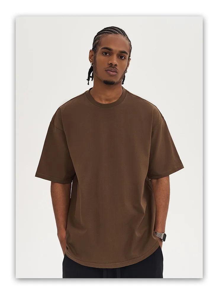 Oversized T Shirt for Men Women 280gsm Heavy Cotton Shirts Summer O-neck Oversize Tees Solid Casual Streetwear Fashion Clothing