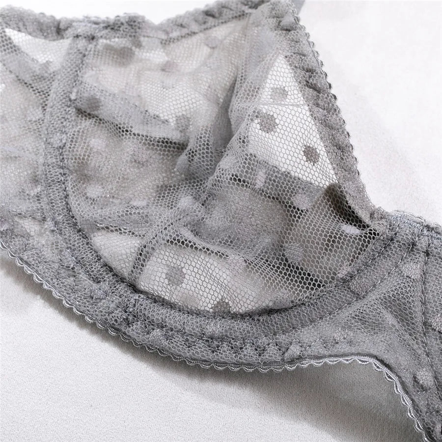 Sexy Women Lingerie Sets Lace Underwear Dot Romantic Transparent See Through Exotic Sets Underwire Pink Leopard Bra Brief Set