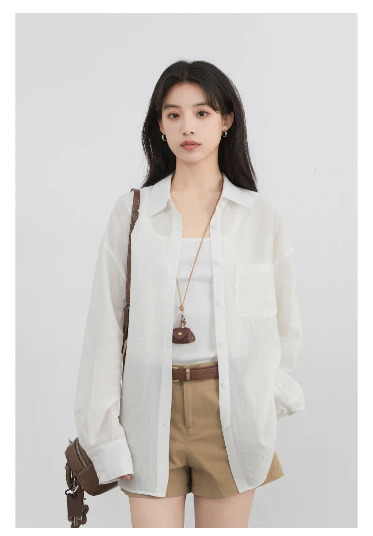 CHIC VEN Women Long Sleeve Shirts Solid Loose Casual New Style Design Back Hollow Out Shirt Female Blouse Spring Summer 2025