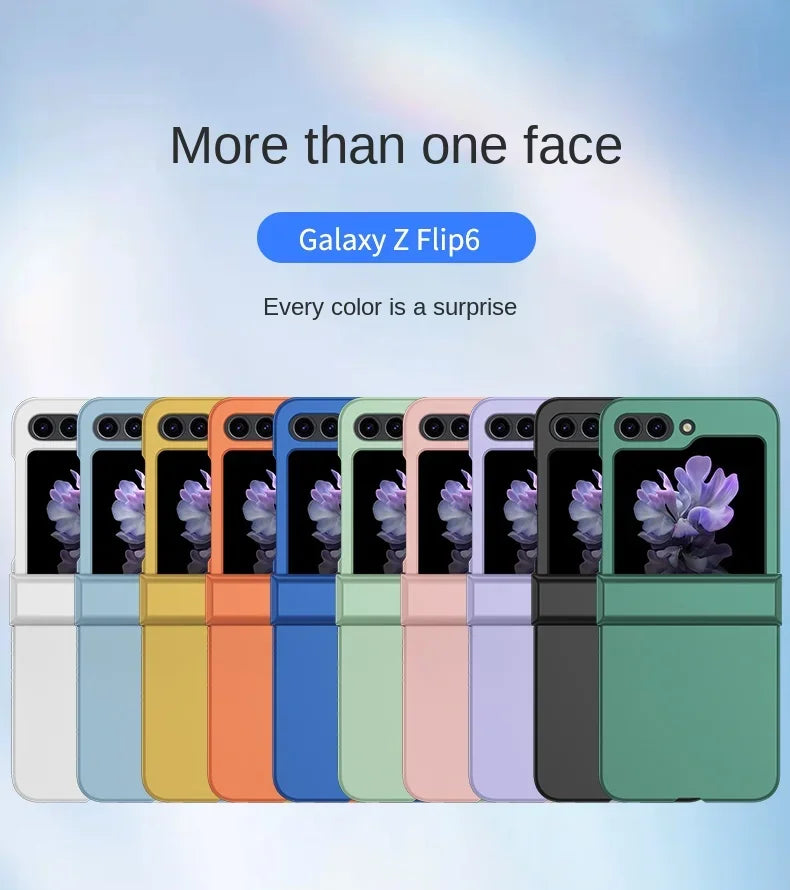 Skin Feel Hard Shell Phone Case for Samsung Galaxy Z Flip 6 5 4 3  Flip6 Flip5 Flip4 Flip3 5G Hinge Protection Shockproof Cover