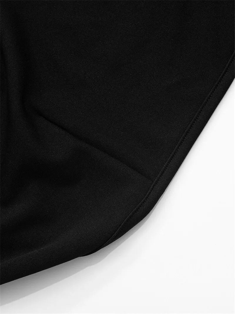 Mozision Patchwork Halter Backless Sexy Midi Dress Women Gown Elegant Fashion Contrast Color Sleeveless Pleated Long Dress