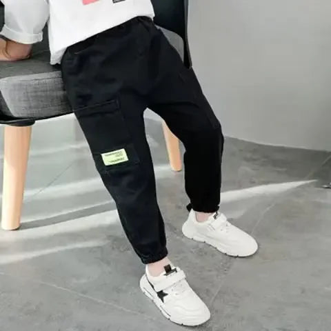 Boys Summer Thin Long Pants Anti-mosquito Loose-fit Breathable Casual Cropped Pants For Kids Small Medium