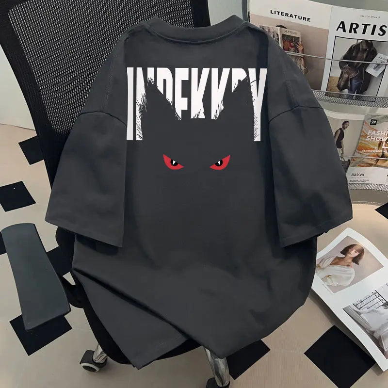 2025 Summer High Street Men and Women Trendy Personalized Letter Printed Round Neck Short Sleeve Couple Loose Casual T-shirt y2k