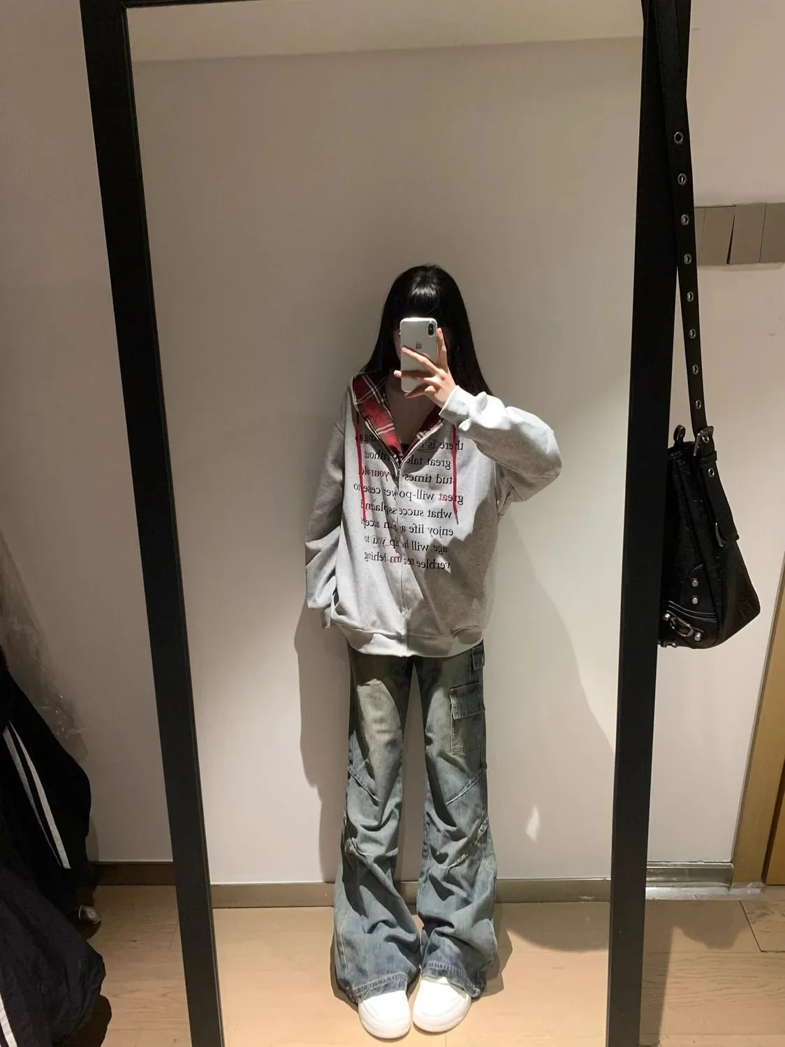 Hua Cotton Blend Milk Silk Hoodie Zipper Couple Jacket Retro Letter Patchwork Hat Sweatshirt 280g Vintage Style Women's Clothing