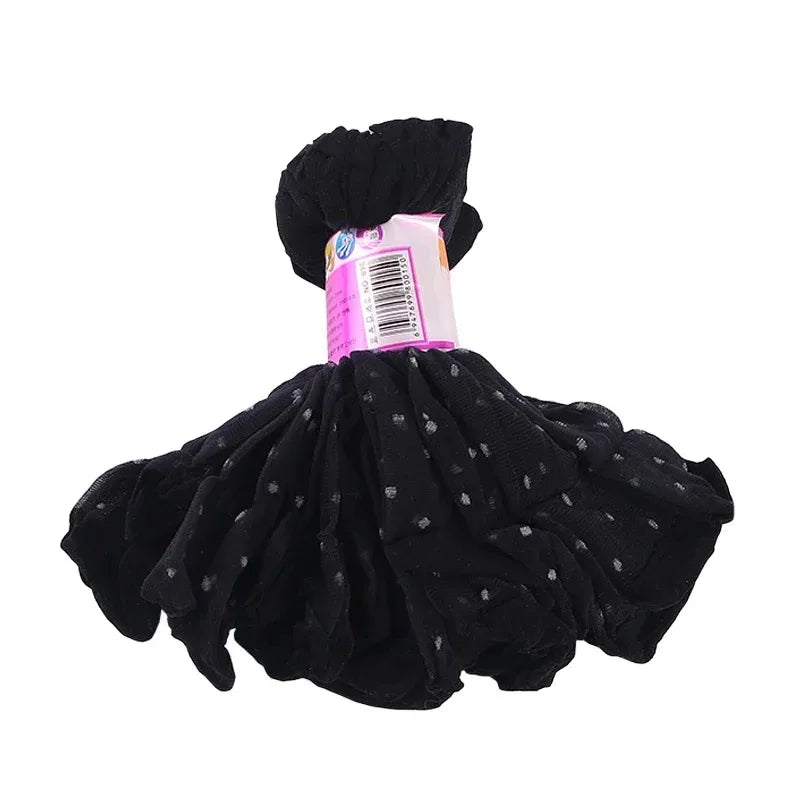 Black Dot Transparent Socks Ultra-thin Elastic Women Crystal Silk Socks Nylon Fashion Ladies Summer Short Ankle Socks