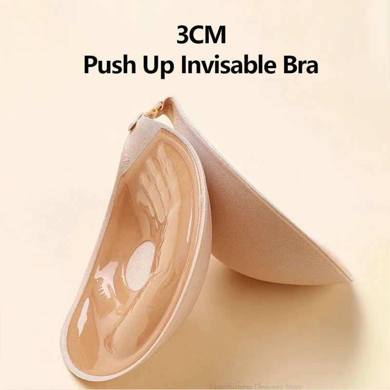 Invisible Strapless Adhesive Stick Bra For Women Push Up Summer Chest Stickers Lift Up Nude Cover Bra Silicone Pad Sexy Breast
