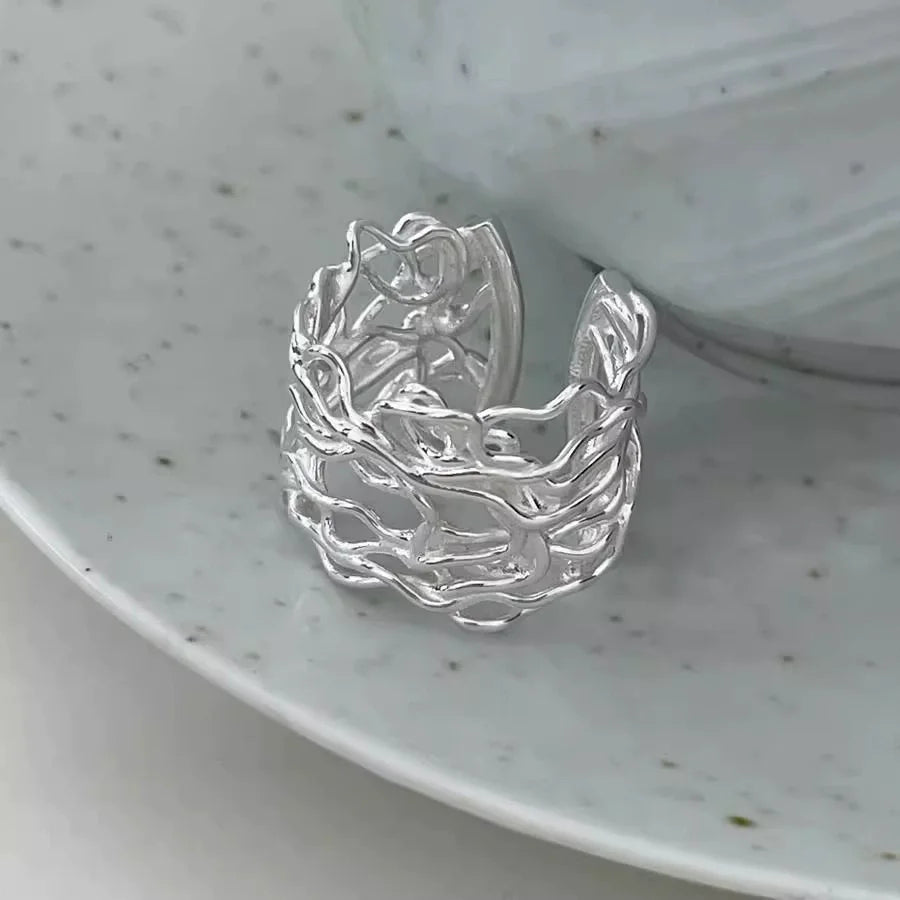 VENTFILLE 925 Sterling Silver Irregular Ring for Women Geometry Versatile Minimalism  Accessories Jewelry Gift Dropshipping