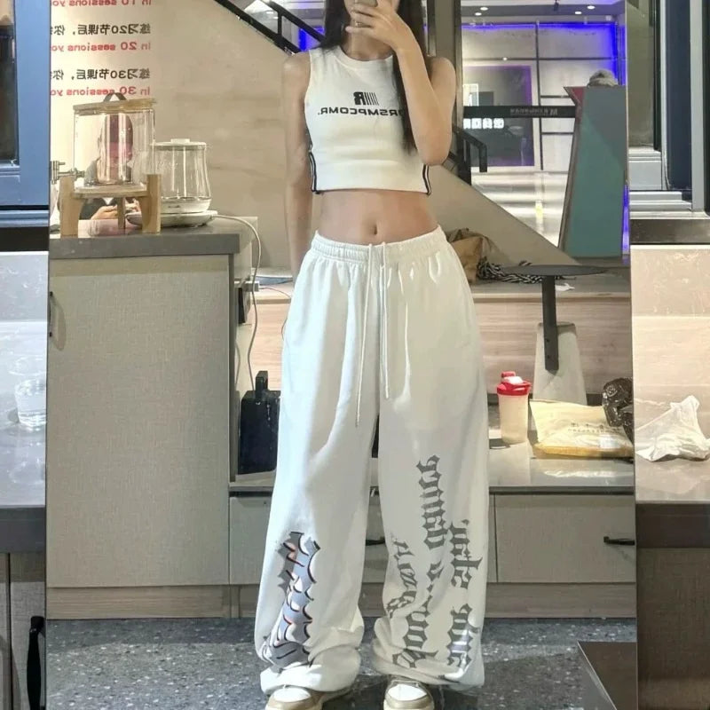 Vintage Y2k Baggy Joggers Sweatpants Woman Oversized Harajuku Korean Fashion Sports Pants Streetwear Hip Hop Trousers