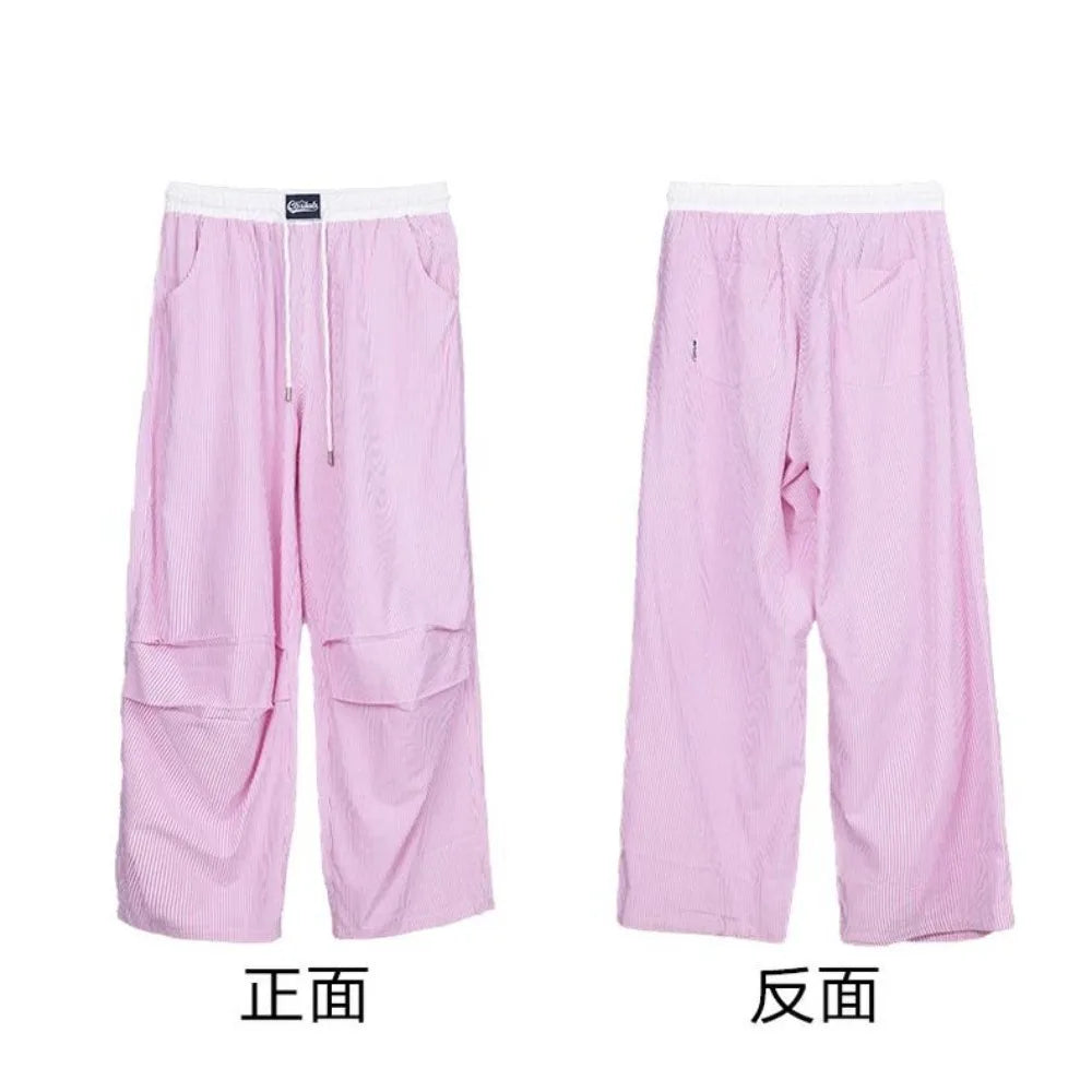 Pink Camo Cargo Pants with Stripes High Waist Streetwear for Women Hip Hop Jogger Pants Trendy Activewear cargo pants women