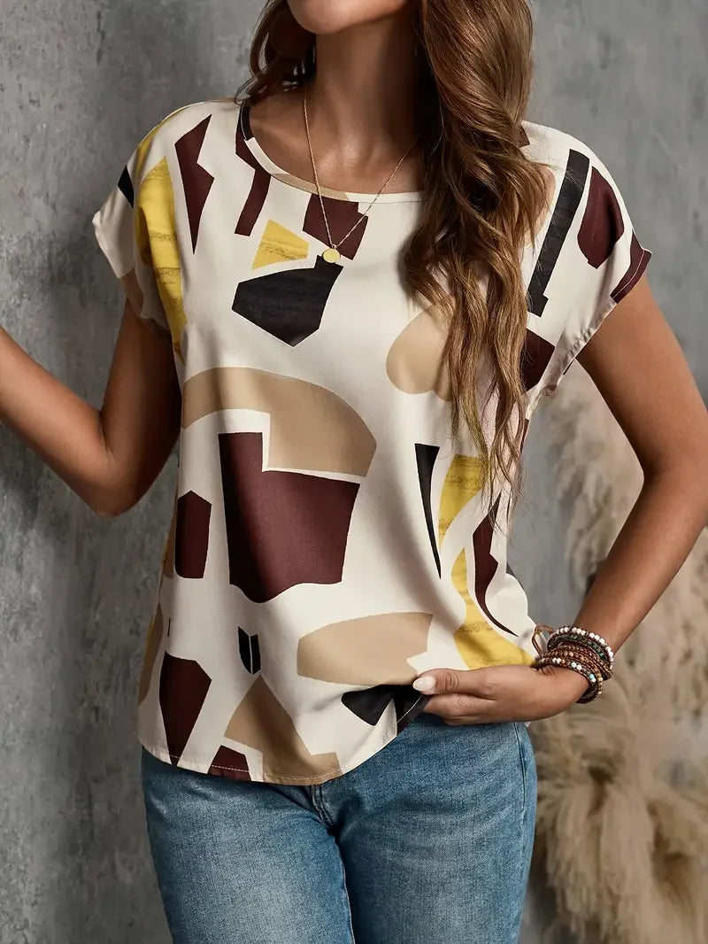 Classic Women's T-shirt Stripe Print Summer Outdoor Fashion Round Neck Short Sleeve T-shirt Casual Male Oversized Clothing