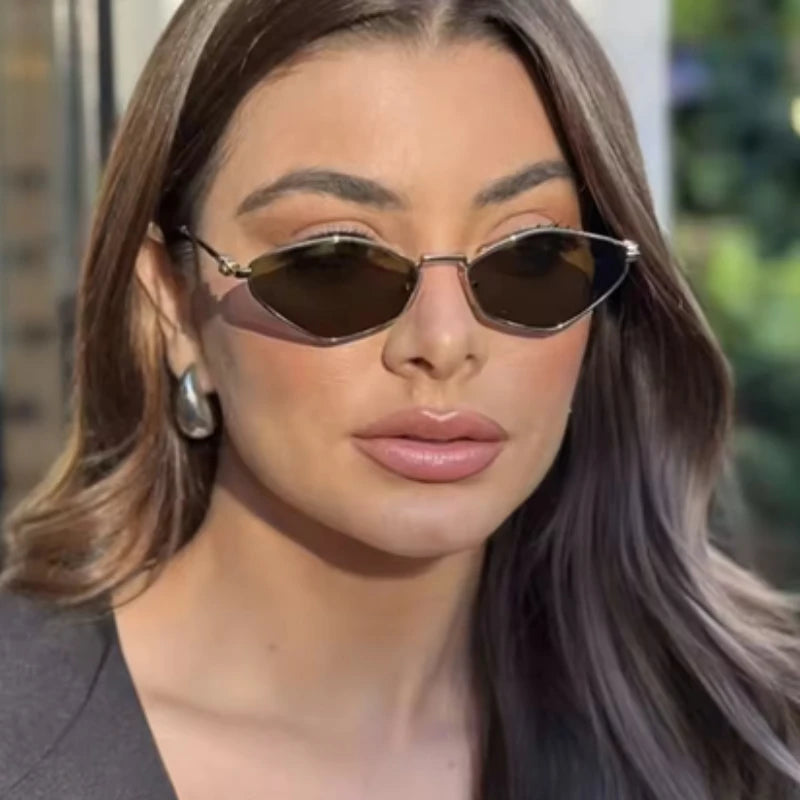 Women Metal Sunglasses Men 2025 Brand Fashion Vintage Hexagonal Ladies Sun Glasses Shades Unique Metal Frame Punk Eyewea