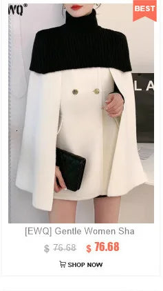 [EWQ] Big Size Long Sleeve Hooded Zipper Decorate Blue Knit Cardigan Women Thick Sweater Jacket 2024 Autumn New Fashion 16O2559