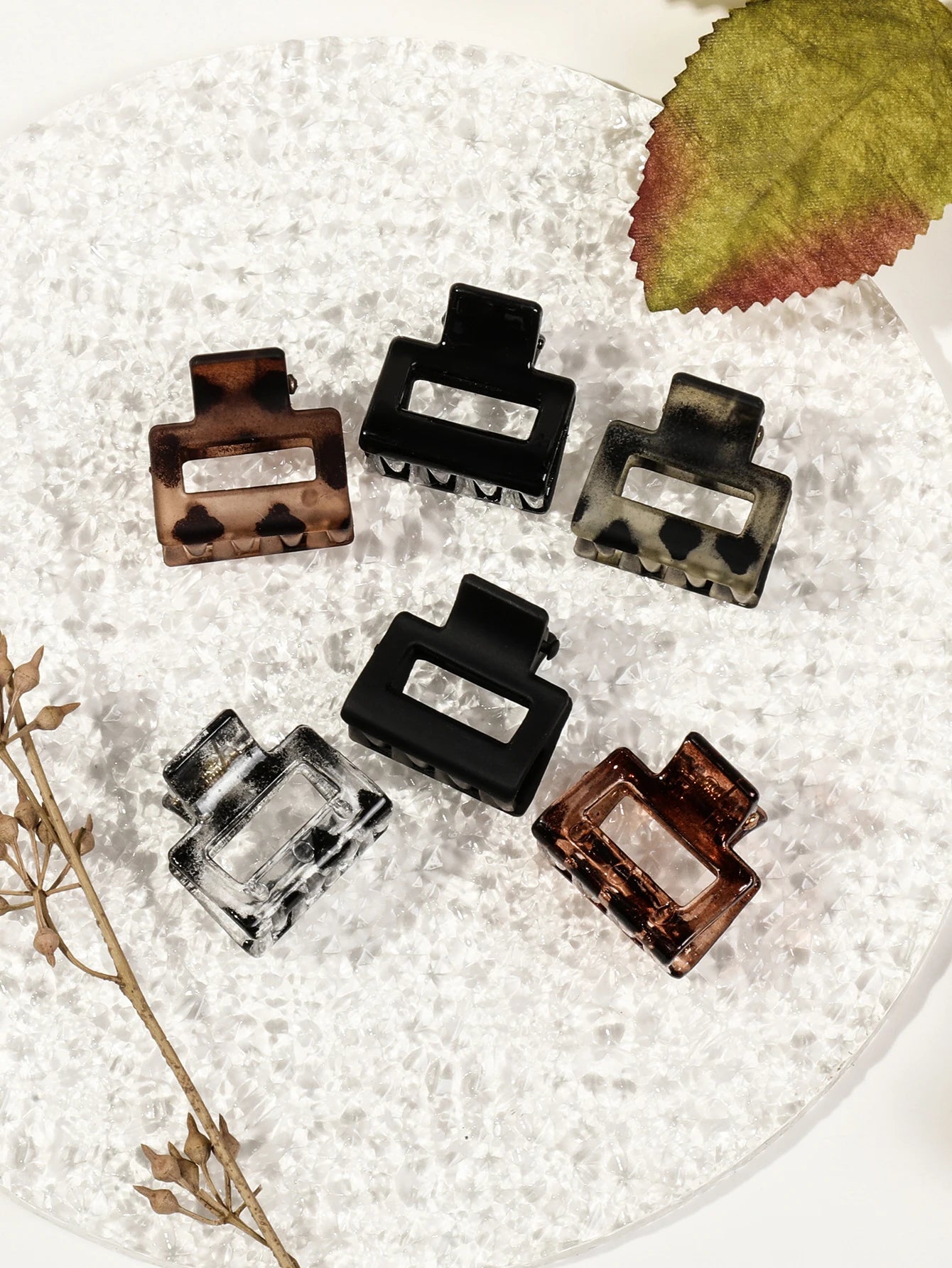 Mini Flower Hair Clips Pack for Women - Creaseless Styling Claw Clips for Bangs and Tiny Hair Styling