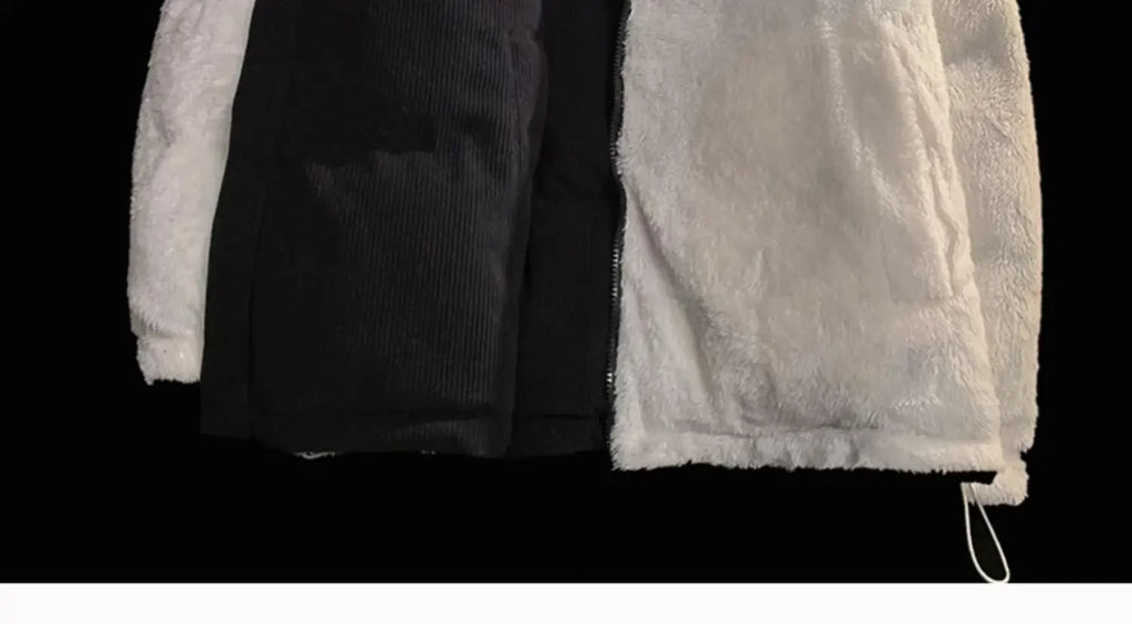 Fog Blue Cotton-padded Coat Men's Winter Thickened Hong Kong Style Corduroy Cotton Jacket Design Sensibility Niche 2023 Workwear