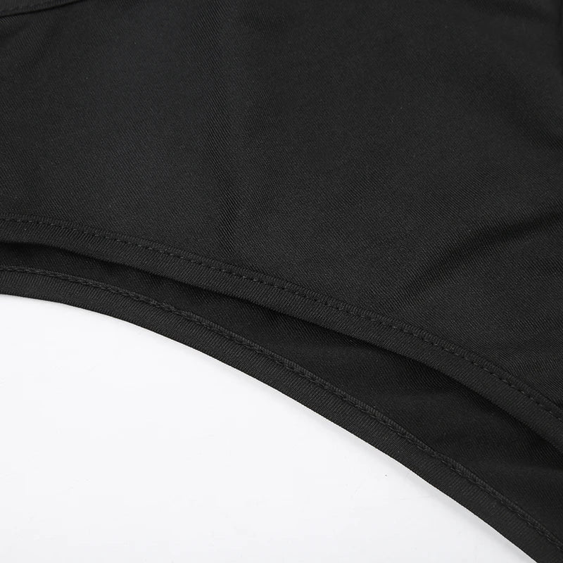 Rockmore Hollow Out Bodysuit Rave Clubwear Lingerie Enchanting Sexy Body Overalls Tops Women Streetwear Backless Jumpsuit Black