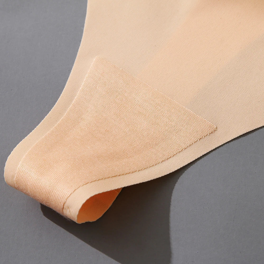 WarmSteps 6Pcs/Set High Waist Soft Women's Thongs Panties Traceless Slip Silk Female Lingerie Casual Yoga Underwear for Ladies