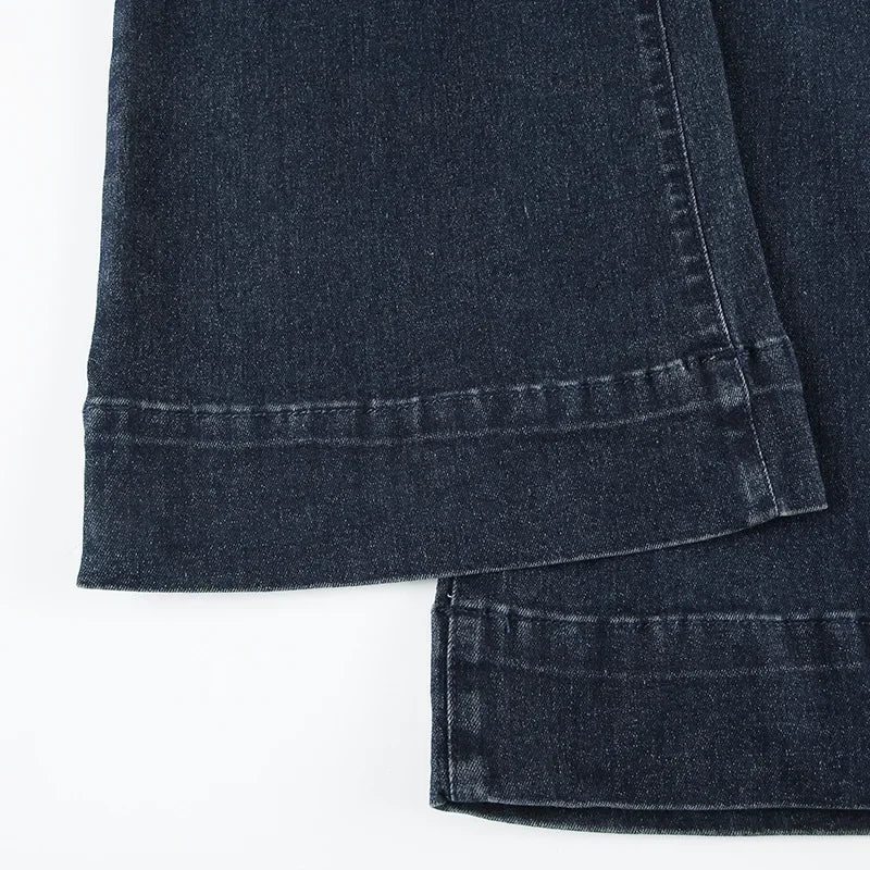 American Retro Low Waist Bell Bottom Jeans Women Summer Fashionable Versatile Casual Long Pants Washed Effect Classic Style