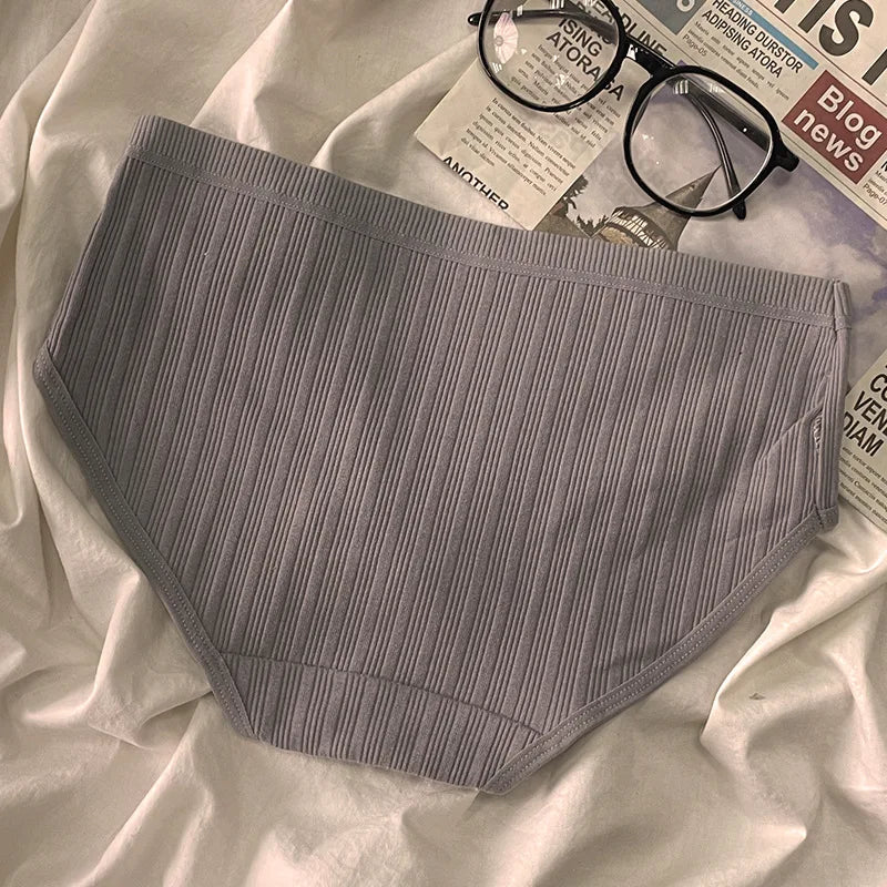 3PCS/Set Sports Style Cotton Women's Panties Girls' Underwear Breathable Mid Waist Shorts Sexy Lingerie Plus Size Solid Briefs