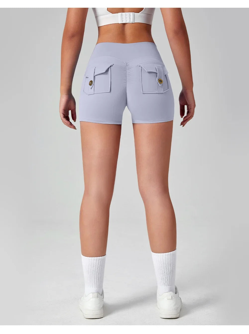 Sexy Scrunch Butt Yoga Shorts for Women  High Waist Booty Lifting Gym Shorts with Pockets  Push Up Fitness Running Sports Shorts